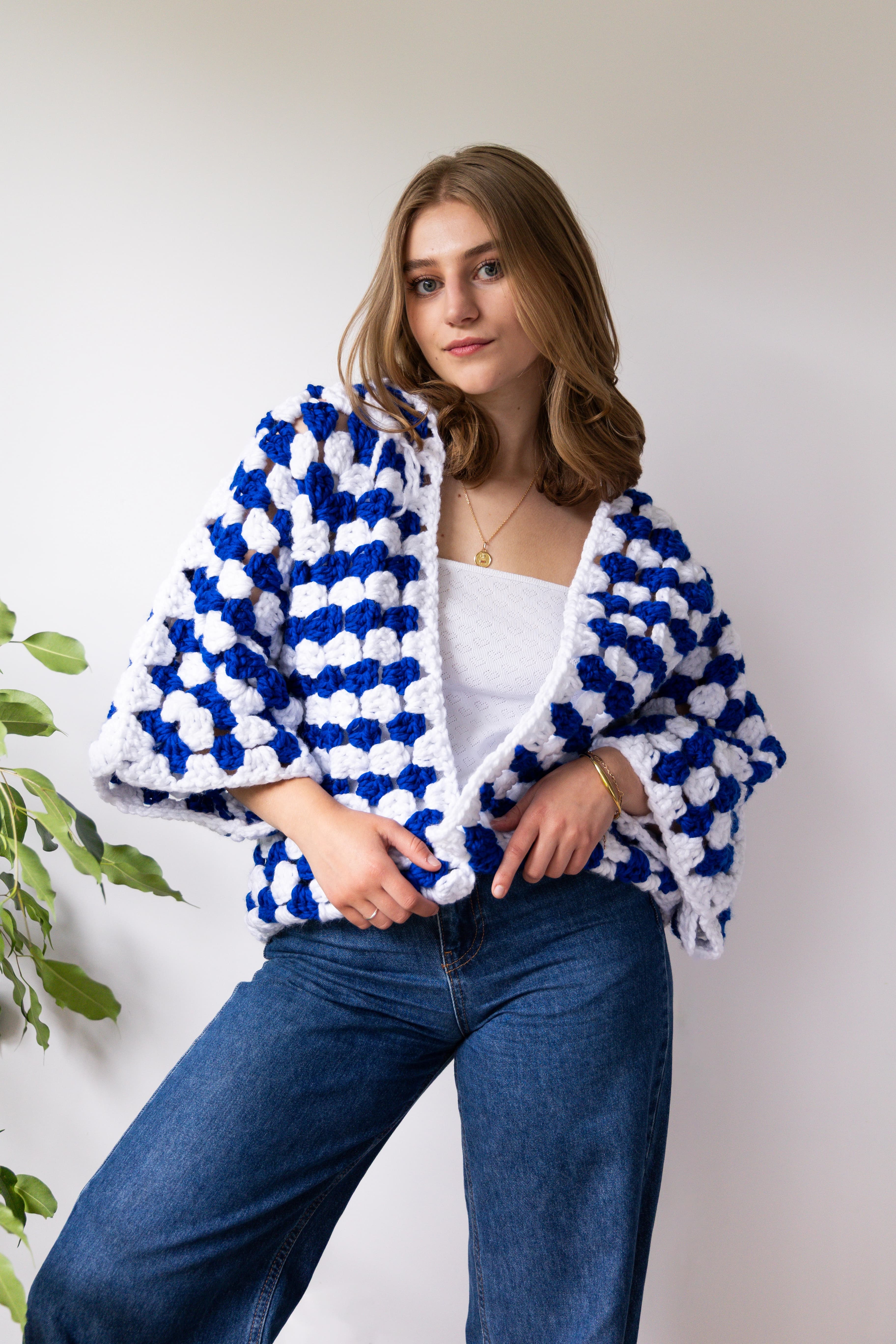 Le Gilet bleu et blanc